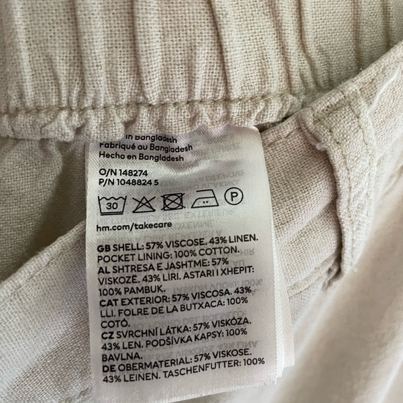 H&M straight leg linen blend pants, size 14 - Picture 4 of 7